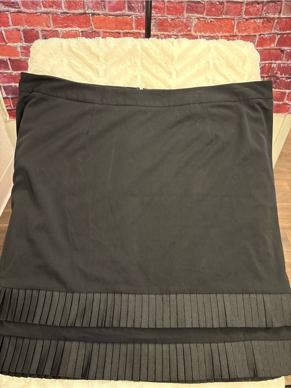 Lane Bryant Black Pencil Skirt with Pleated Hem